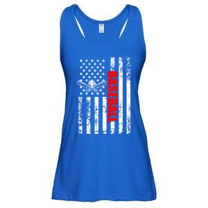 Us American Flag Baseball Patriotic Baseball Funny Gift Ladies Essential Flowy Tank