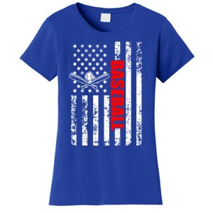 Us American Flag Baseball Patriotic Baseball Funny Gift Women's T-Shirt