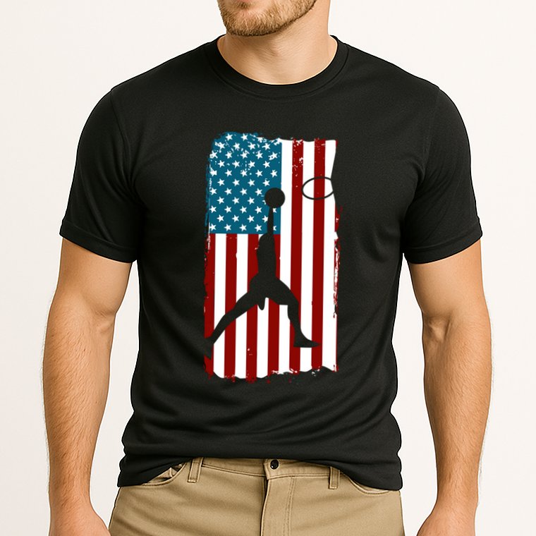 Us American Flag Basketball Patriotic Athlete Print Gift Cooling Performance Crew T-Shirt