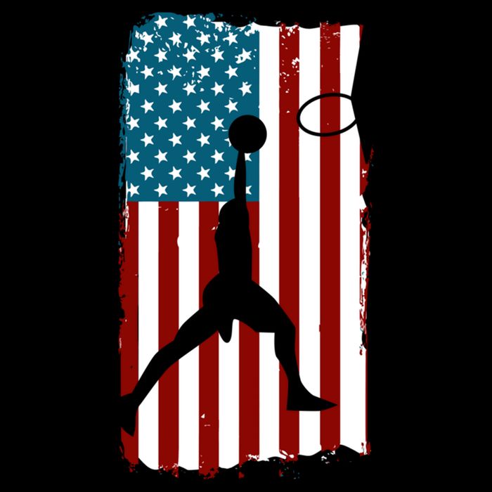 Us American Flag Basketball Patriotic Athlete Print Gift Drawstring Bag