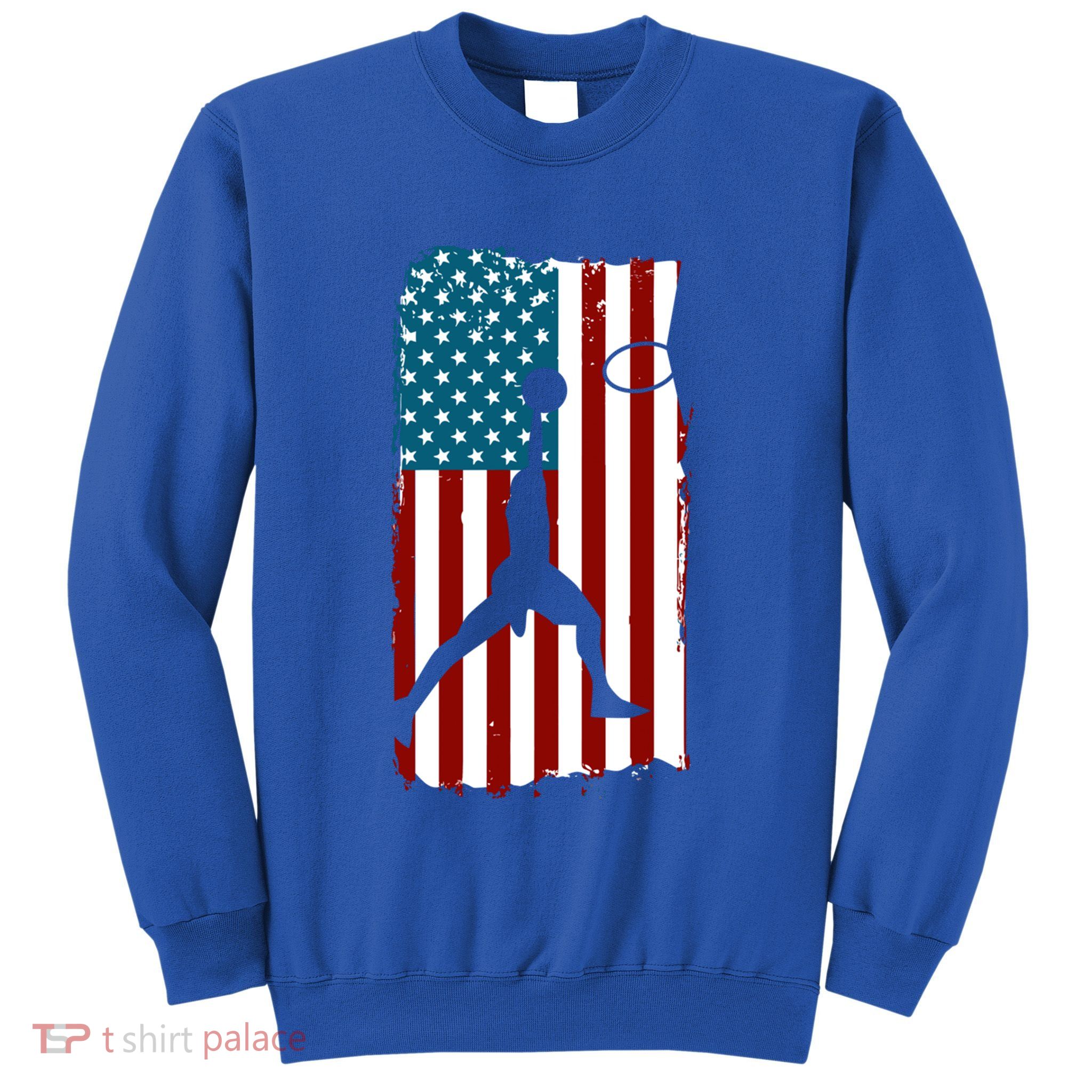 Us American Flag Basketball Patriotic Athlete Print Gift Sweatshirt