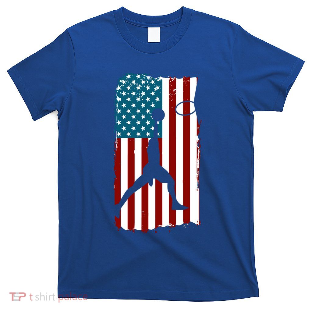 Us American Flag Basketball Patriotic Athlete Print Gift T-Shirt