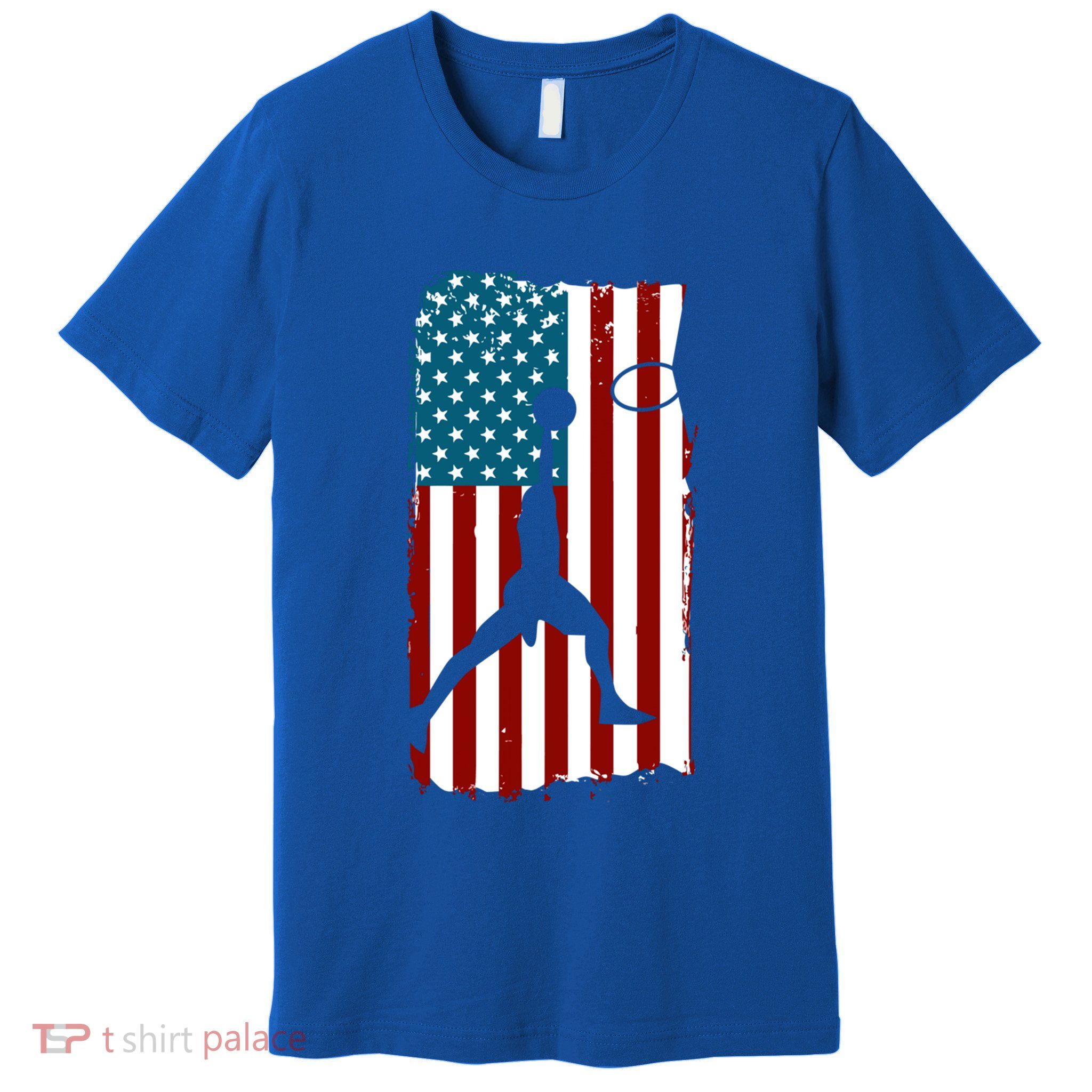 Us American Flag Basketball Patriotic Athlete Print Gift Premium T-Shirt