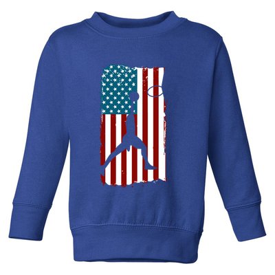 Us American Flag Basketball Patriotic Athlete Print Gift Toddler Sweatshirt