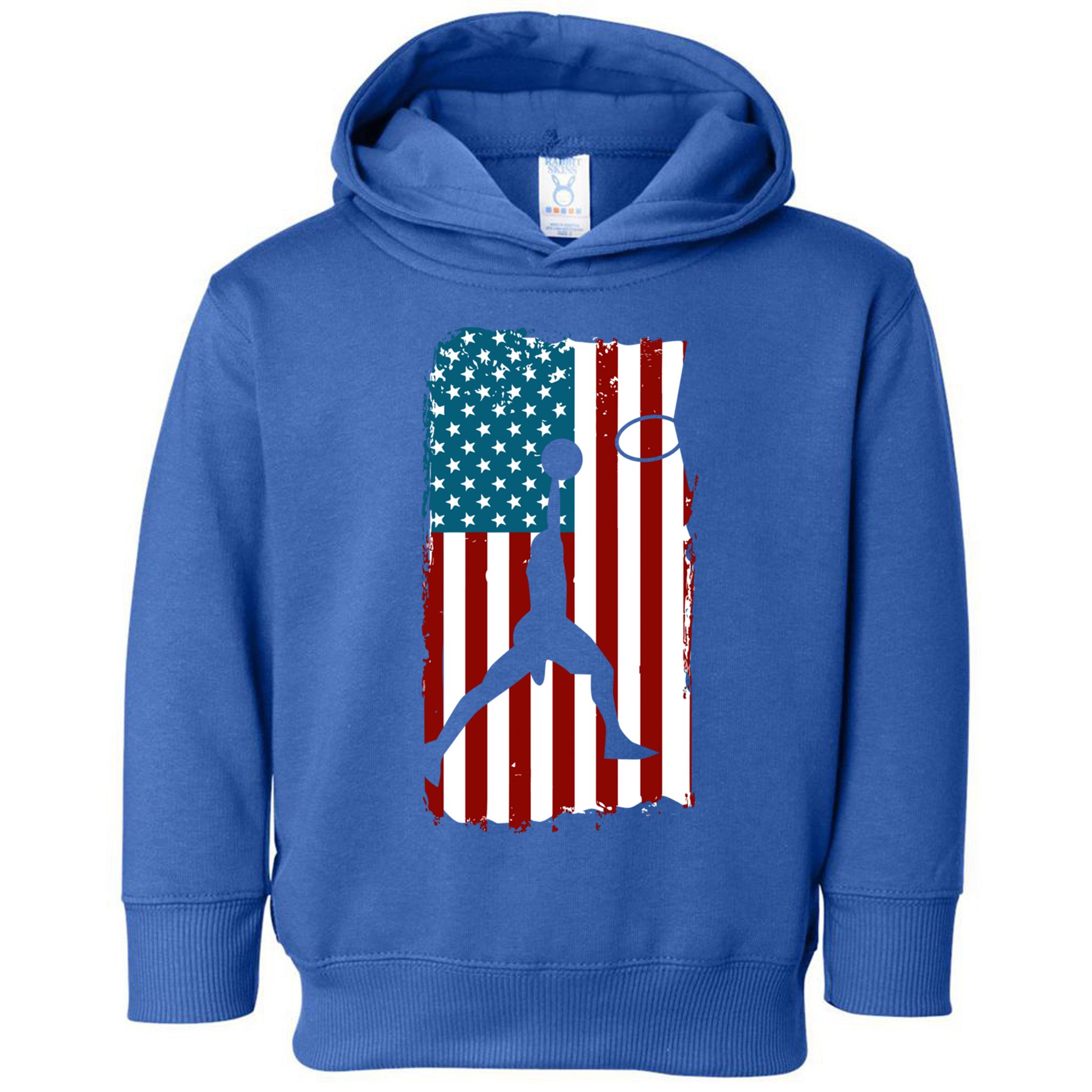 Us American Flag Basketball Patriotic Athlete Print Gift Toddler Hoodie