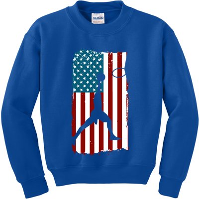 Us American Flag Basketball Patriotic Athlete Print Gift Kids Sweatshirt