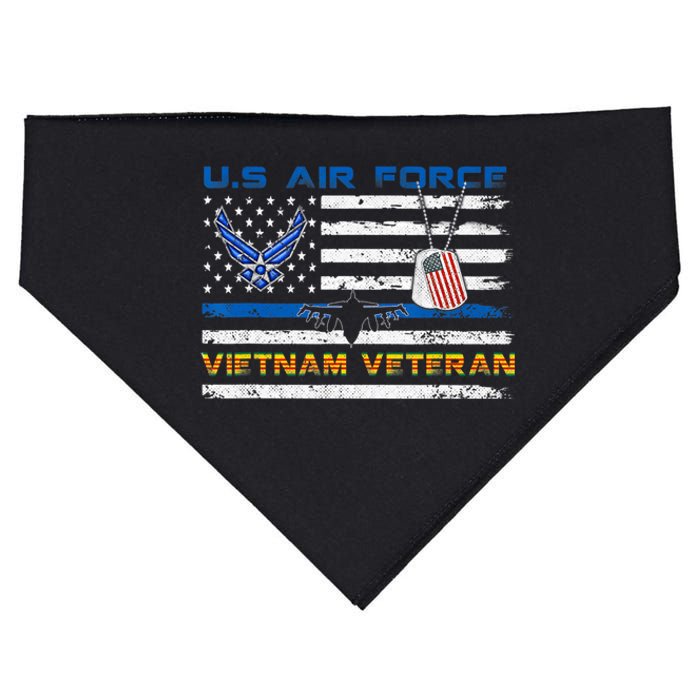 U.S Air Force Vietnam Veteran, USAF Veteran Flag Vintage USA-Made Doggie Bandana