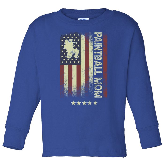 Usa American Flag Cool Gift Paintball Mom Meaningful Gift Toddler Long Sleeve Shirt