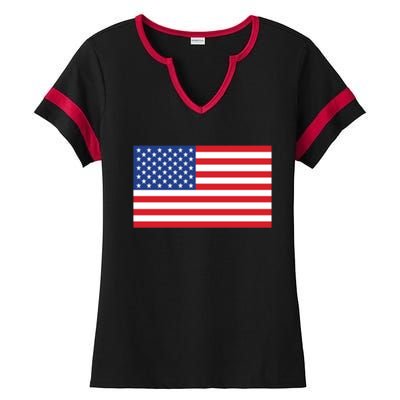 Us American Flag Pocket Print Funny Gift Crewneck Gift Ladies Halftime Notch Neck Tee