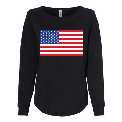 Us American Flag Pocket Print Funny Gift Crewneck Gift Womens California Wash Sweatshirt