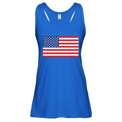 Us American Flag Pocket Print Funny Gift Crewneck Gift Ladies Essential Flowy Tank