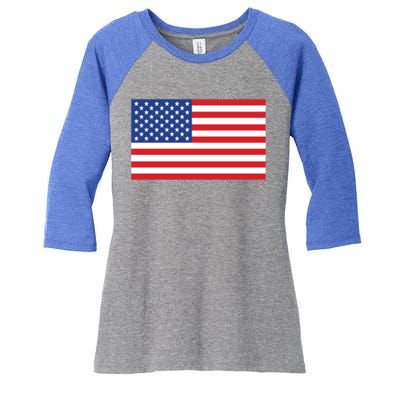 Us American Flag Pocket Print Funny Gift Crewneck Gift Women's Tri-Blend 3/4-Sleeve Raglan Shirt