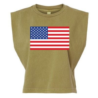 Us American Flag Pocket Print Funny Gift Crewneck Gift Garment-Dyed Women's Muscle Tee