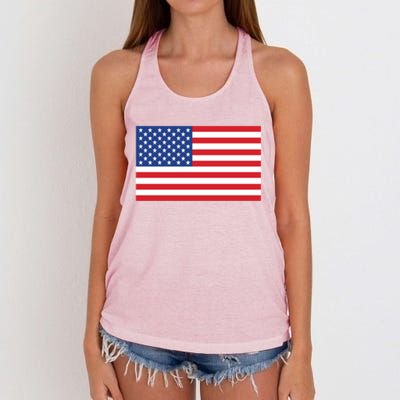 Us American Flag Pocket Print Funny Gift Crewneck Gift Women's Knotted Racerback Tank