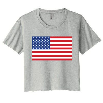 Us American Flag Pocket Print Funny Gift Crewneck Gift Women's Crop Top Tee