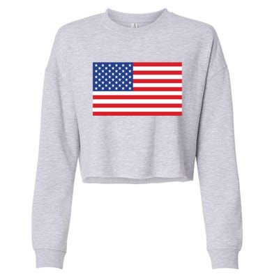 Us American Flag Pocket Print Funny Gift Crewneck Gift Cropped Pullover Crew