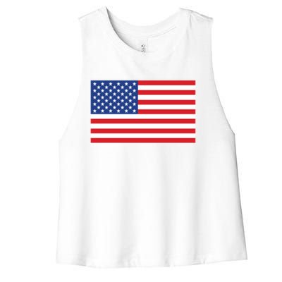 Us American Flag Pocket Print Funny Gift Crewneck Gift Women's Racerback Cropped Tank