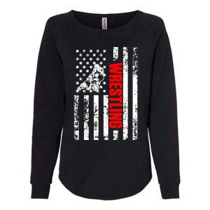 US American Flag Sports Patriotic Wrestling Womens California Wash Sweatshirt