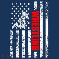 US American Flag Sports Patriotic Wrestling T-Shirt