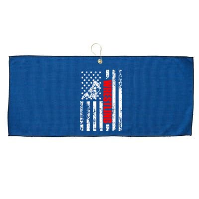 US American Flag Sports Patriotic Wrestling Large Microfiber Waffle Golf Towel