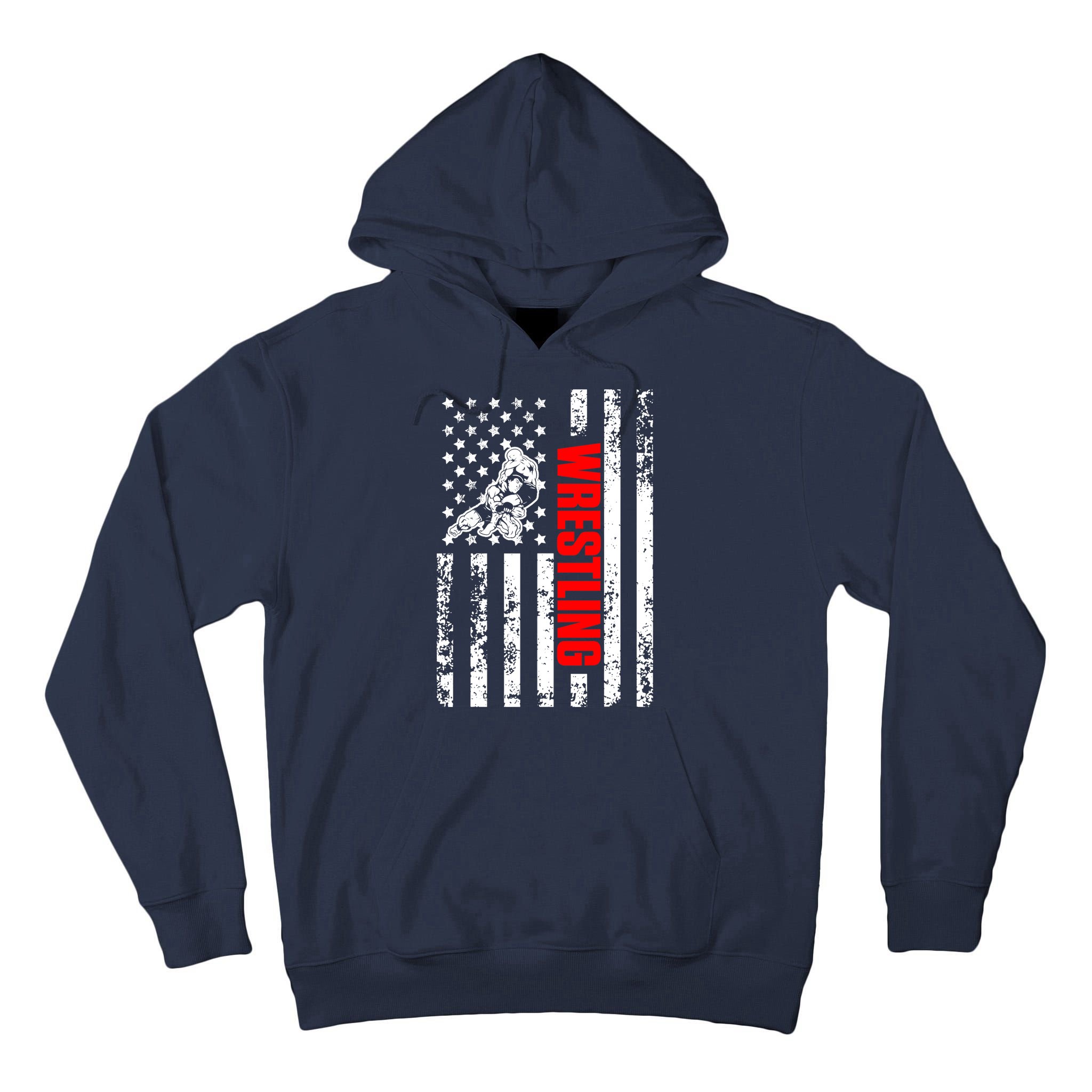 US American Flag Sports Patriotic Wrestling Tall Hoodie