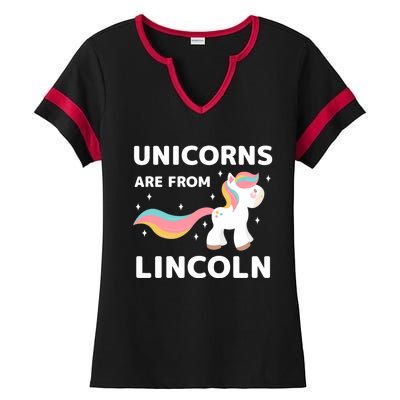 Unicorns Are From Lincoln Nebraska Resident Ne Local Gift Ladies Halftime Notch Neck Tee