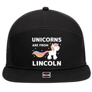 Unicorns Are From Lincoln Nebraska Resident Ne Local Gift 7 Panel Mesh Trucker Snapback Hat