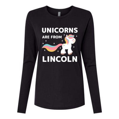 Unicorns Are From Lincoln Nebraska Resident Ne Local Gift Womens Cotton Relaxed Long Sleeve T-Shirt