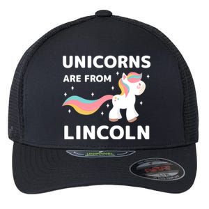 Unicorns Are From Lincoln Nebraska Resident Ne Local Gift Flexfit Unipanel Trucker Cap