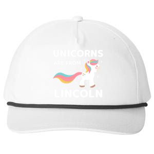 Unicorns Are From Lincoln Nebraska Resident Ne Local Gift Snapback Five-Panel Rope Hat