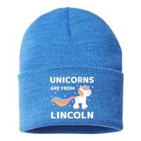 Unicorns Are From Lincoln Nebraska Resident Ne Local Gift Sustainable Knit Beanie