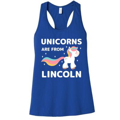 Unicorns Are From Lincoln Nebraska Resident Ne Local Gift Women's Racerback Tank