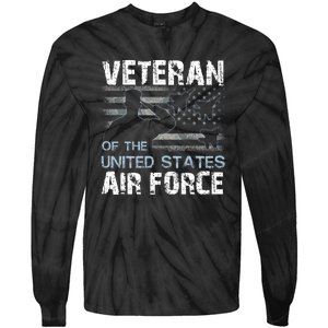 US Air Force Veteran USAF Tees Proud Airman Gifts Tie-Dye Long Sleeve Shirt