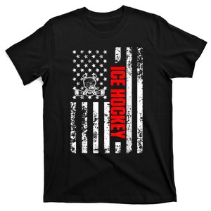 US American Flag Sports Patriotic Ice Hockey T-Shirt