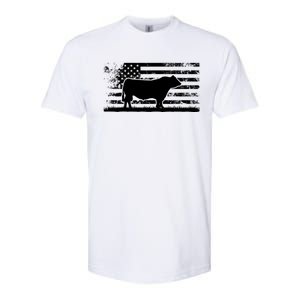 USA American Flag America Cow Black Angus Rancher Softstyle CVC T-Shirt