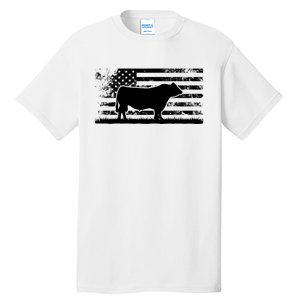 USA American Flag America Cow Black Angus Rancher Tall T-Shirt