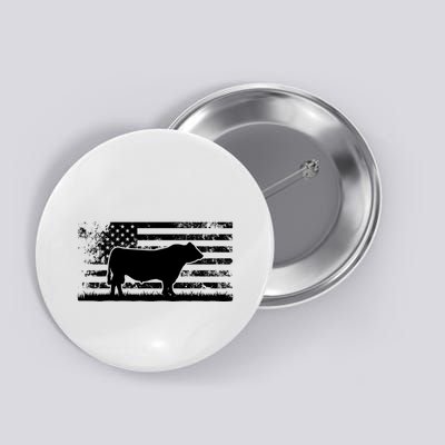 USA American Flag America Cow Black Angus Rancher Button