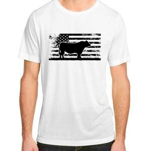 USA American Flag America Cow Black Angus Rancher Adult ChromaSoft Performance T-Shirt