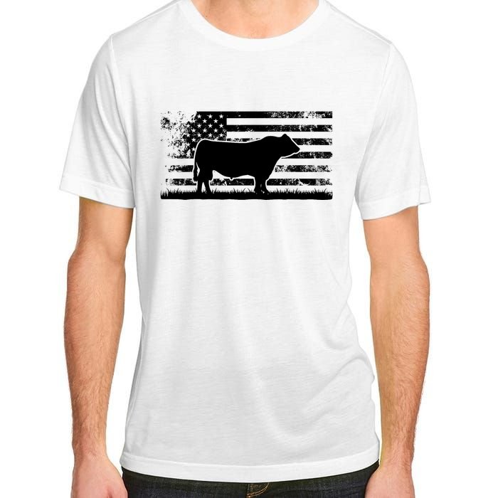 USA American Flag America Cow Black Angus Rancher Adult ChromaSoft Performance T-Shirt