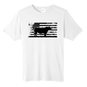 USA American Flag America Cow Black Angus Rancher Tall Fusion ChromaSoft Performance T-Shirt