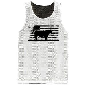 USA American Flag America Cow Black Angus Rancher Mesh Reversible Basketball Jersey Tank