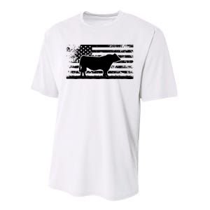 USA American Flag America Cow Black Angus Rancher Performance Sprint T-Shirt