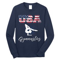 USA American Flag Gymnastics Tee Gymnast 4th of July Long Sleeve Shirt