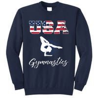 USA American Flag Gymnastics Tee Gymnast 4th of July Tall Sweatshirt