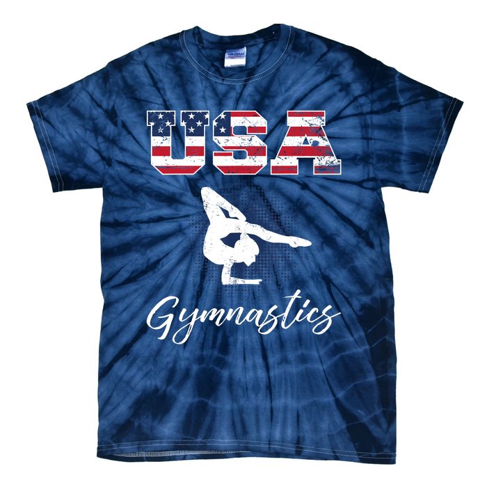 USA American Flag Gymnastics Tee Gymnast 4th of July Tie-Dye T-Shirt