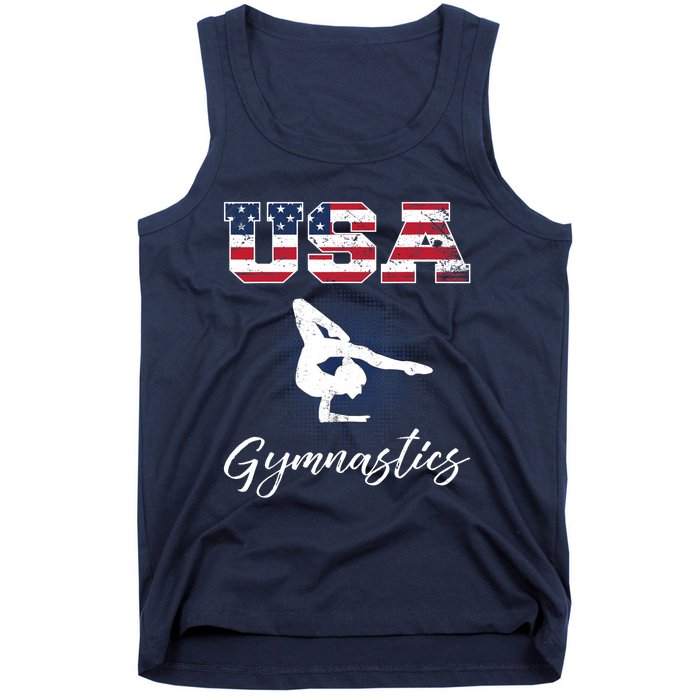 USA American Flag Gymnastics Tee Gymnast 4th of July Tank Top