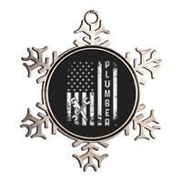 USA American Flag Plumber funny Plumbers Patriotic Metallic Star Ornament