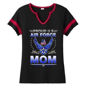 Us Air Force Proud Us Air Force Proud Mom Proud Air Force Cute Gift Ladies Halftime Notch Neck Tee