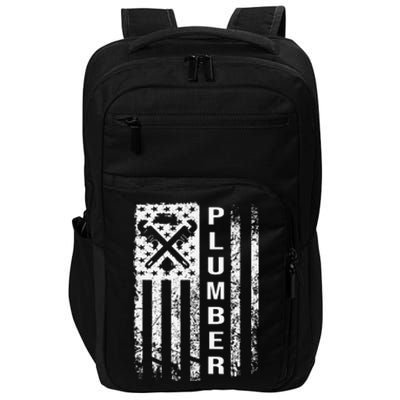 USA American Flag Plumber funny Plumbers Patriotic Impact Tech Backpack