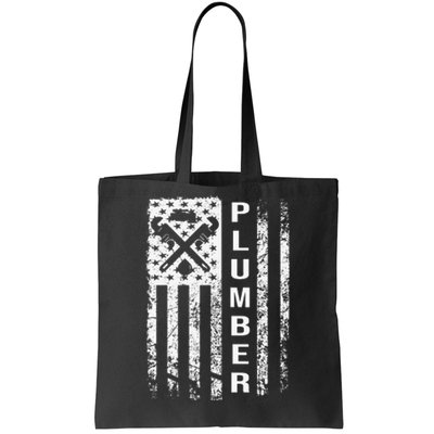 USA American Flag Plumber funny Plumbers Patriotic Tote Bag